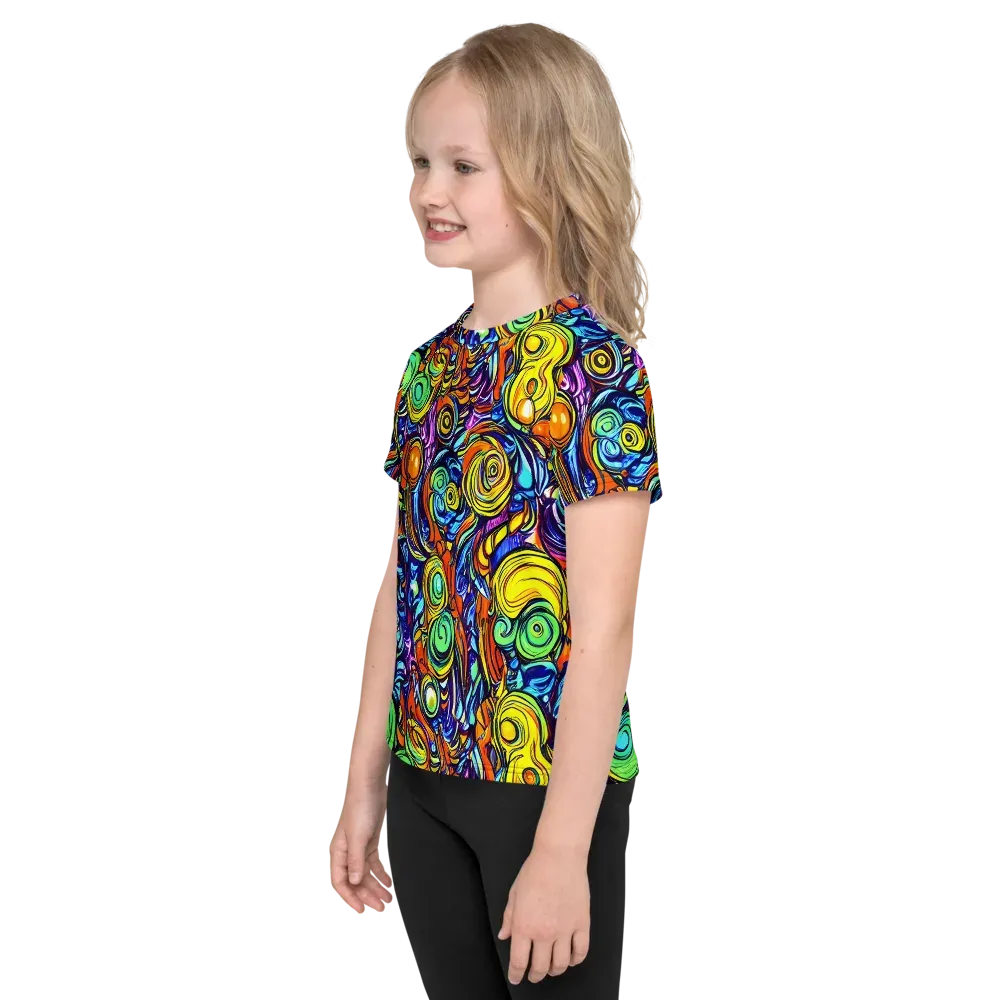 Orbiting Brilliance on Kids Crew Neck T-Shirt — Left