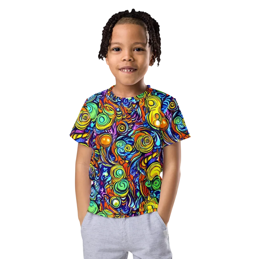 Orbiting Brilliance on Kids Crew Neck T-Shirt — Front