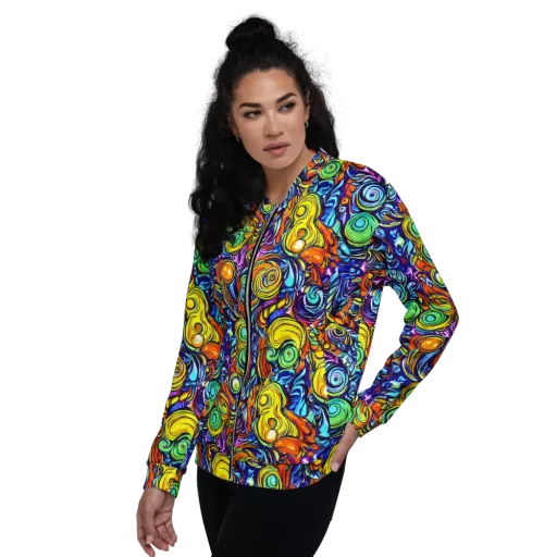 Orbiting Brilliance on a Bomber Jacket