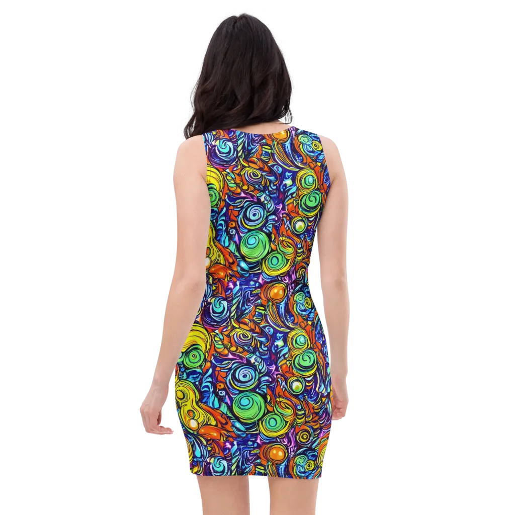 Orbiting Brilliance on Bodycon Dress — Back