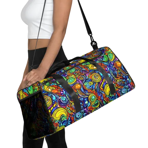 Orbiting Brilliance on a Duffle Bag