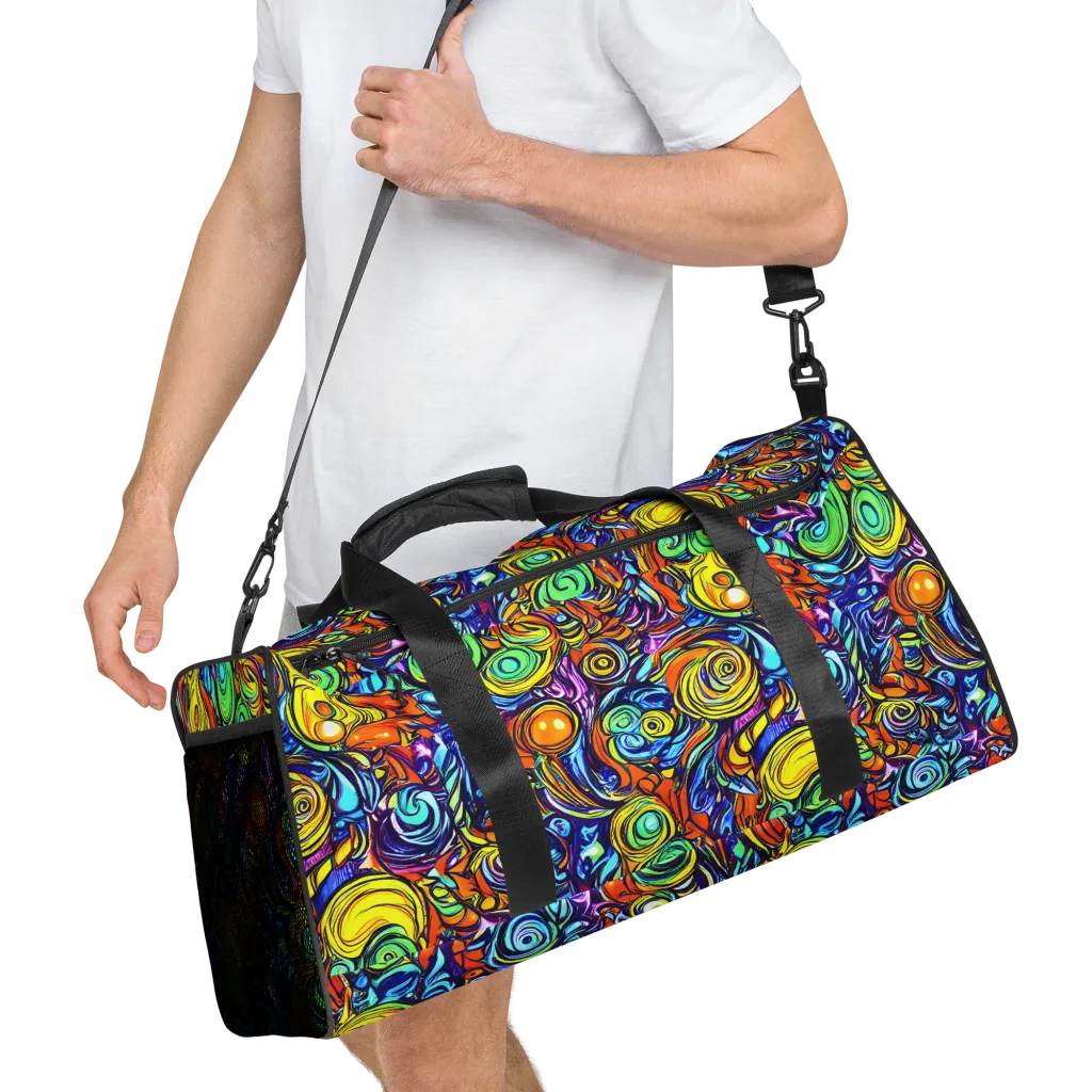 Orbiting Brilliance on Duffle Bag — Right Front