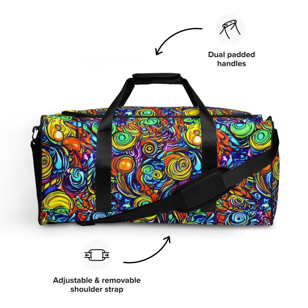 Orbiting Brilliance on Duffle Bag — Front