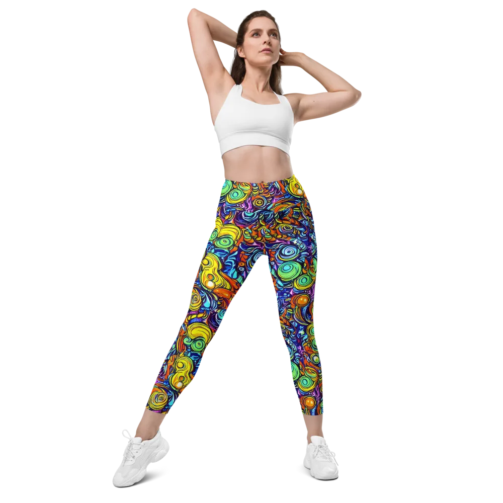 Orbiting Brilliance on Leggings with Pockets — Front