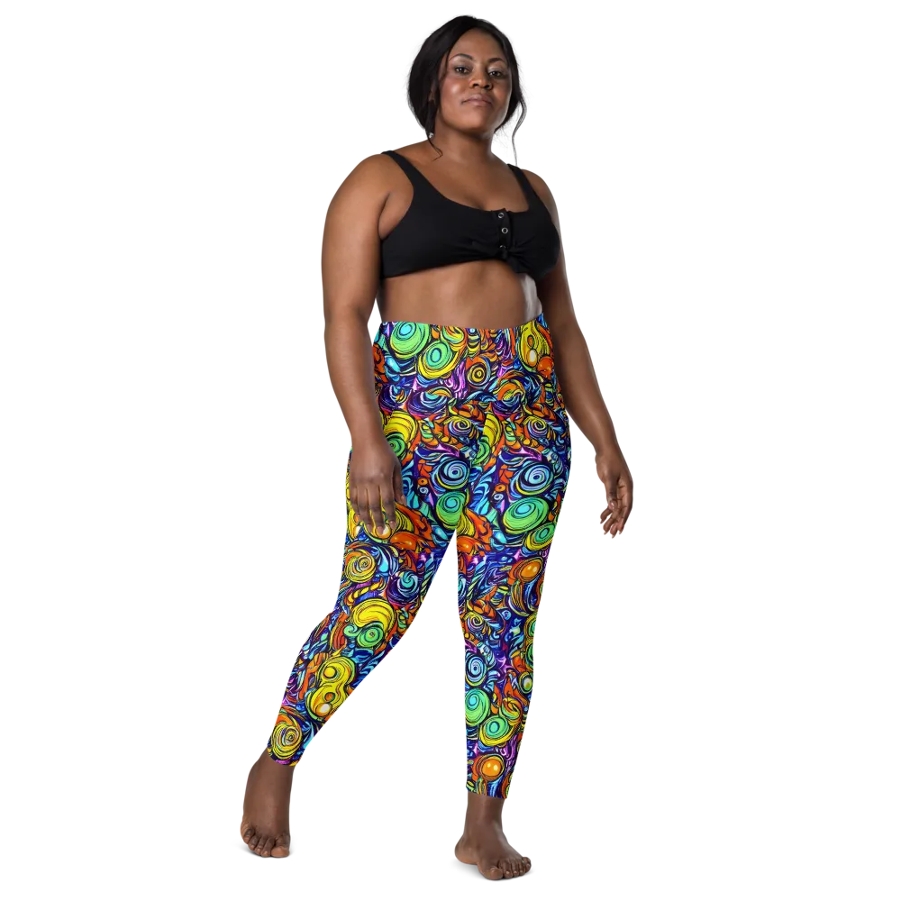 Orbiting Brilliance on Leggings with Pockets — Front