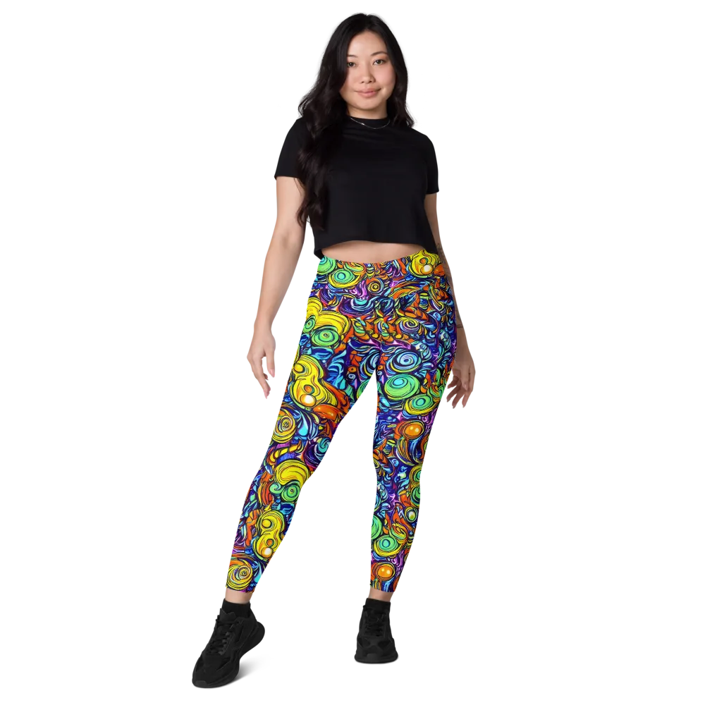 Orbiting Brilliance on Leggings with Pockets — Front