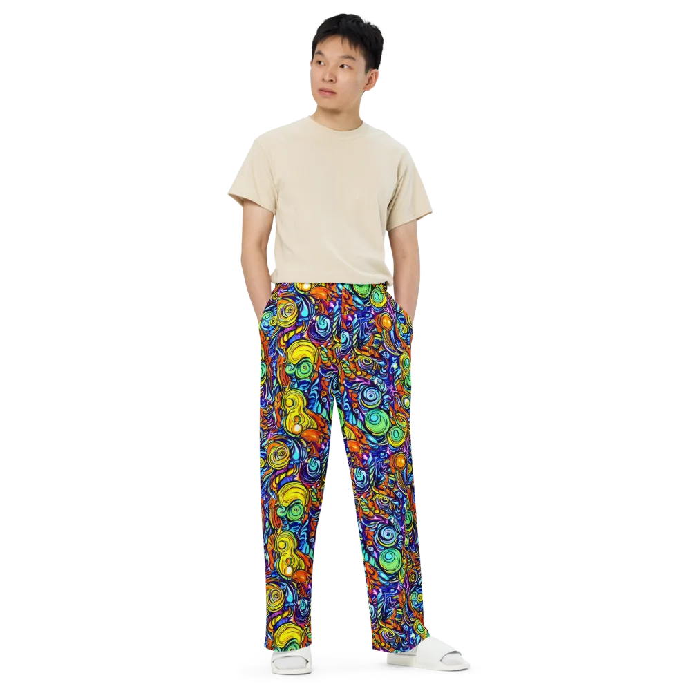 Orbiting Brilliance on Wide-Leg Pants — Front