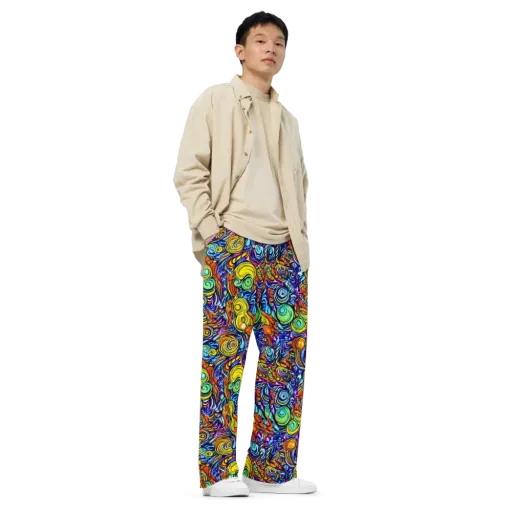 Orbiting Brilliance on a Wide-Leg Pants