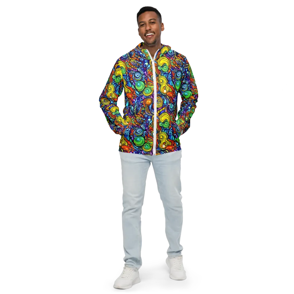 Orbiting Brilliance on Men's Windbreaker — Front