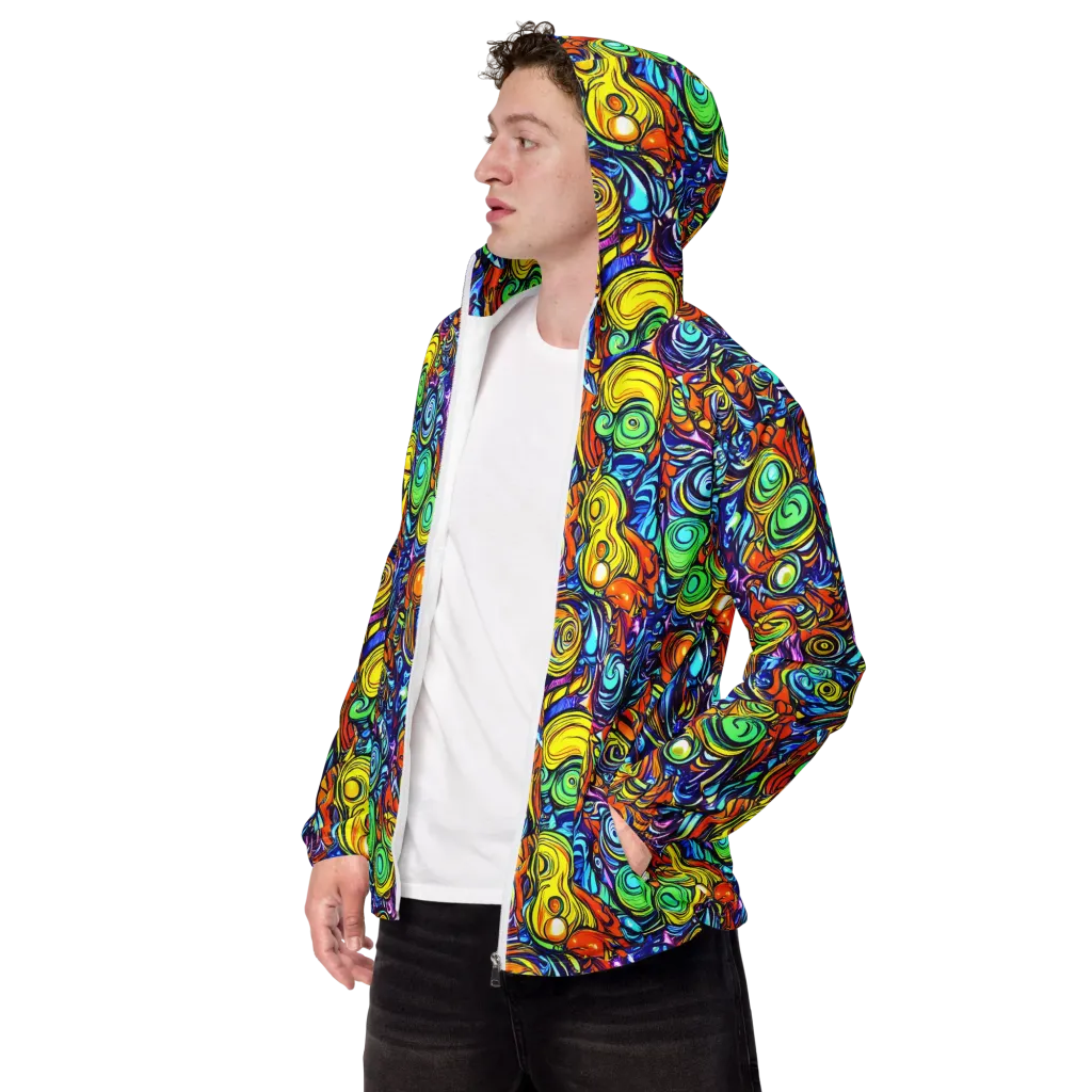 Orbiting Brilliance on Men's Windbreaker — Left Front