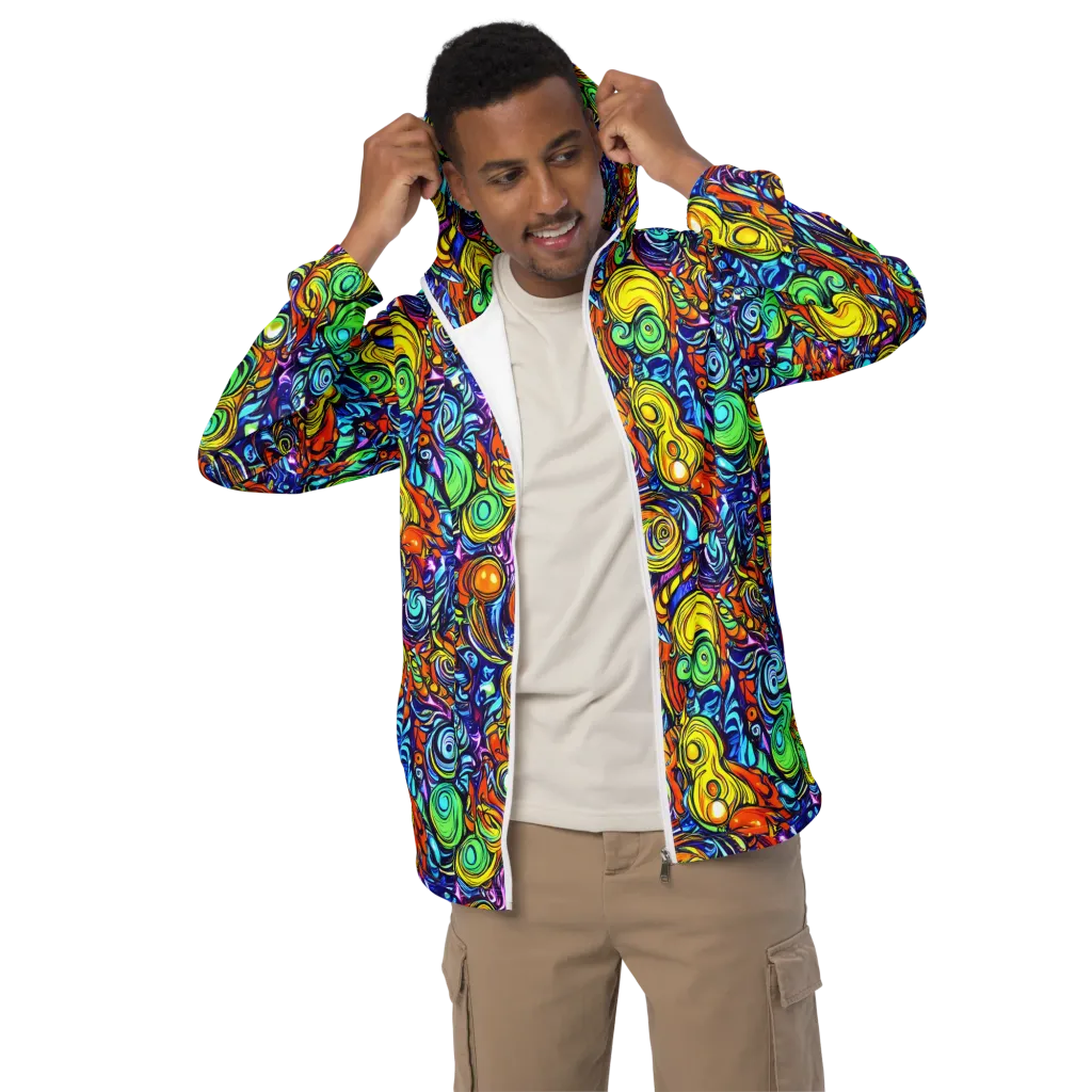 Orbiting Brilliance on Men's Windbreaker — Front
