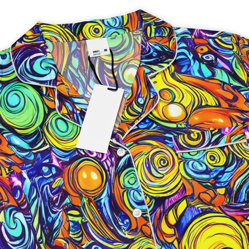 Orbiting Brilliance on Women's Short Sleeve Pajama Top — Product details