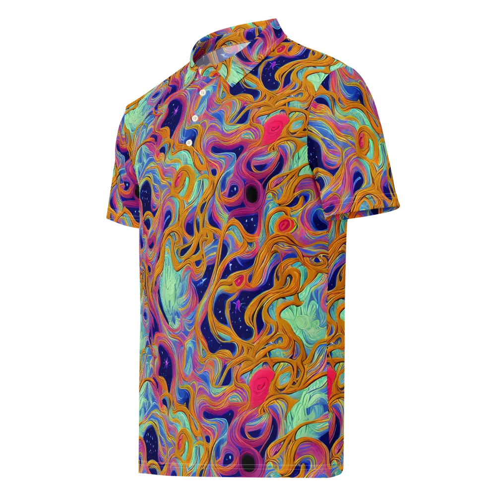Starlit Marbling on Men's Slim Fit Polo Shirt — Left Front