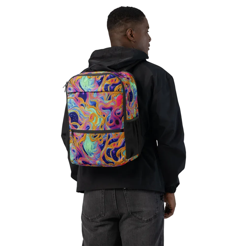 Starlit Marbling on Utility Backpack — Back