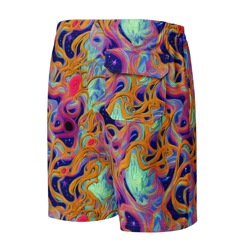 Starlit Marbling on Men's Board Shorts — Back