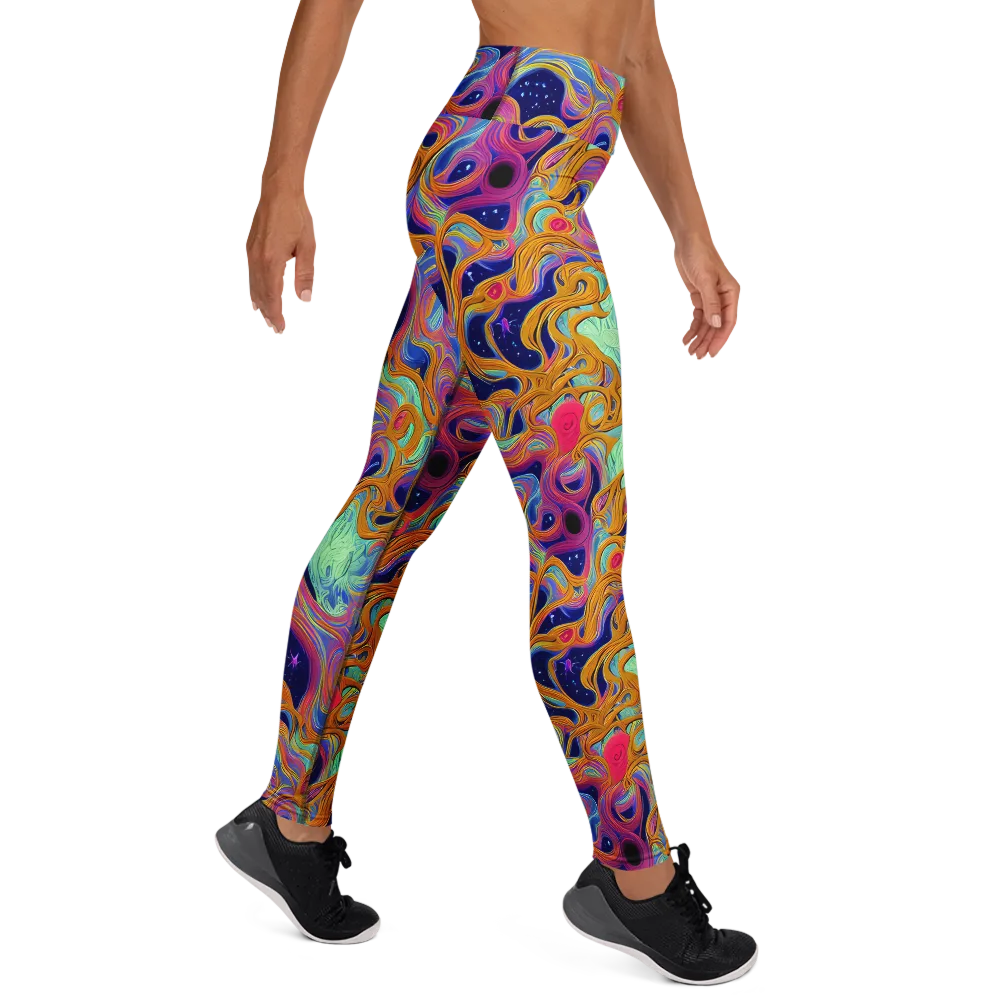 Starlit Marbling on Yoga Leggings — Right