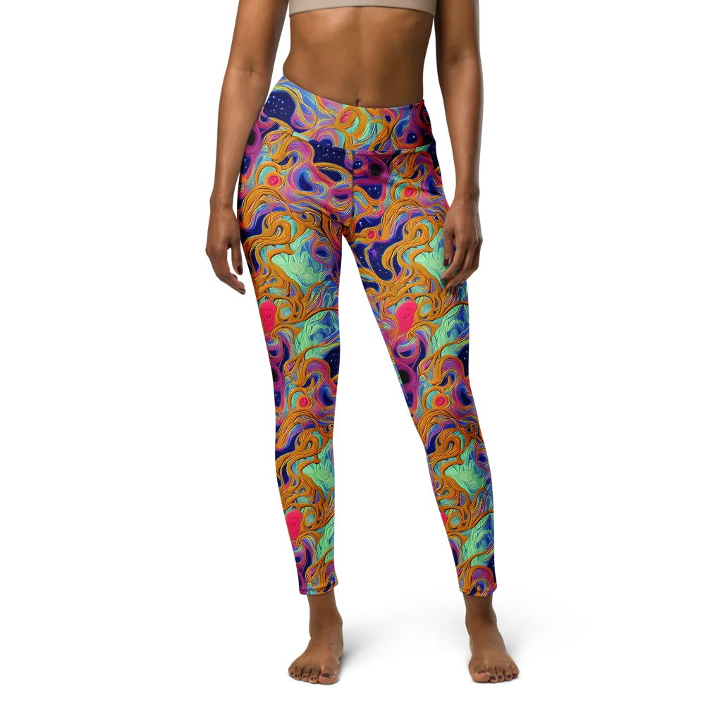 Starlit Marbling on Yoga Leggings — Front