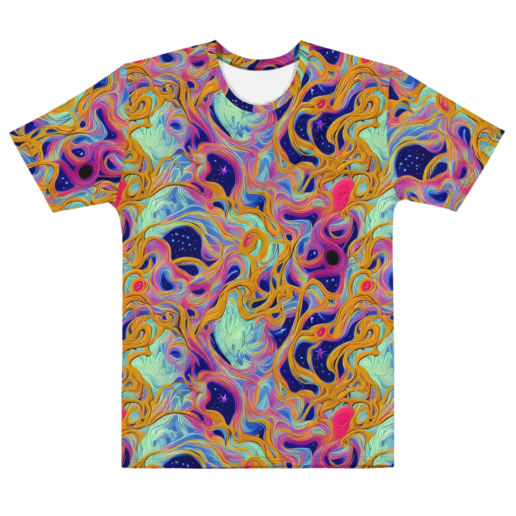 Starlit Marbling on Men's Cotton Crew Neck T-Shirt — Front