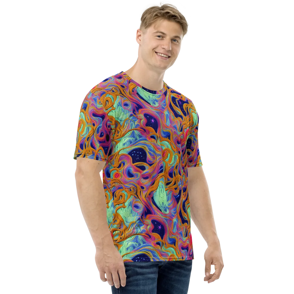 Starlit Marbling on Men's Crew Neck T-Shirt — Right