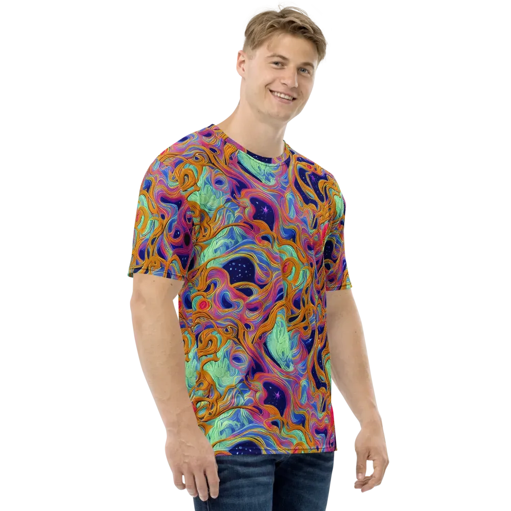 Starlit Marbling on Men's Crew Neck T-Shirt — Right