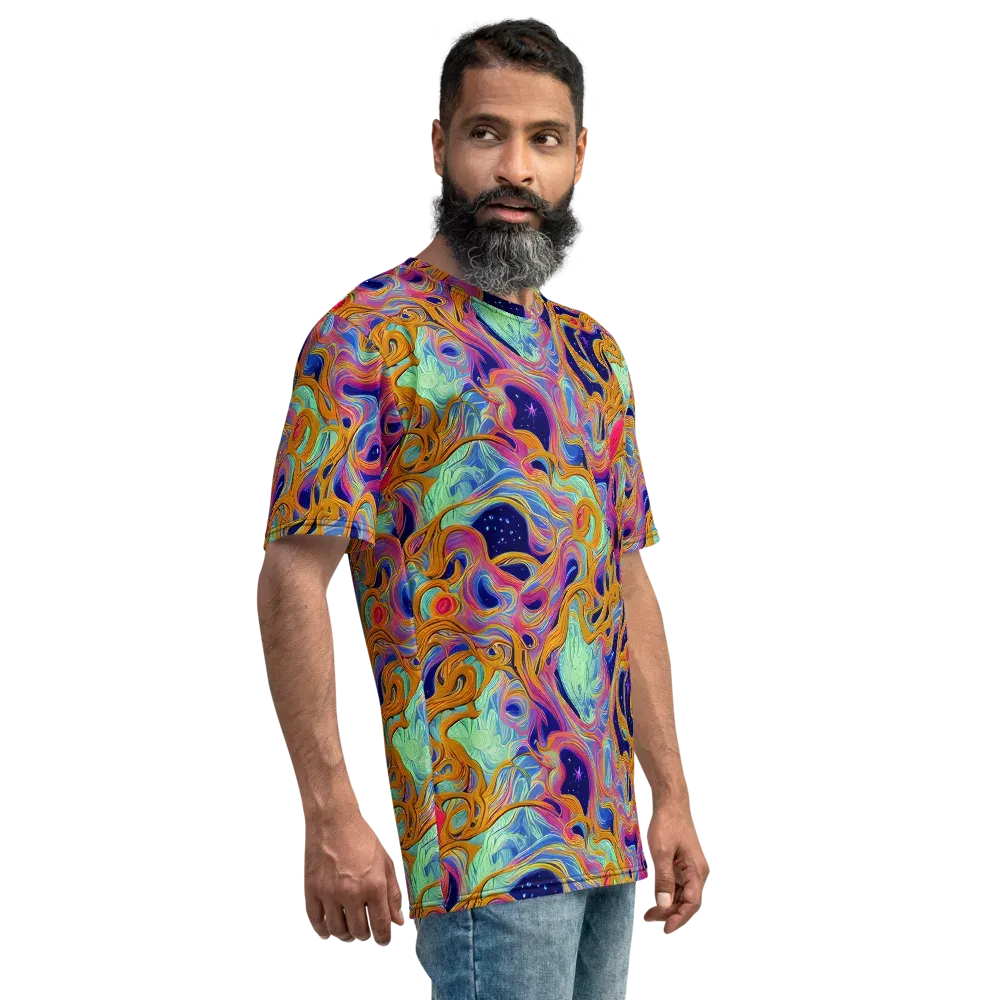Starlit Marbling on Men's Crew Neck T-Shirt — Right
