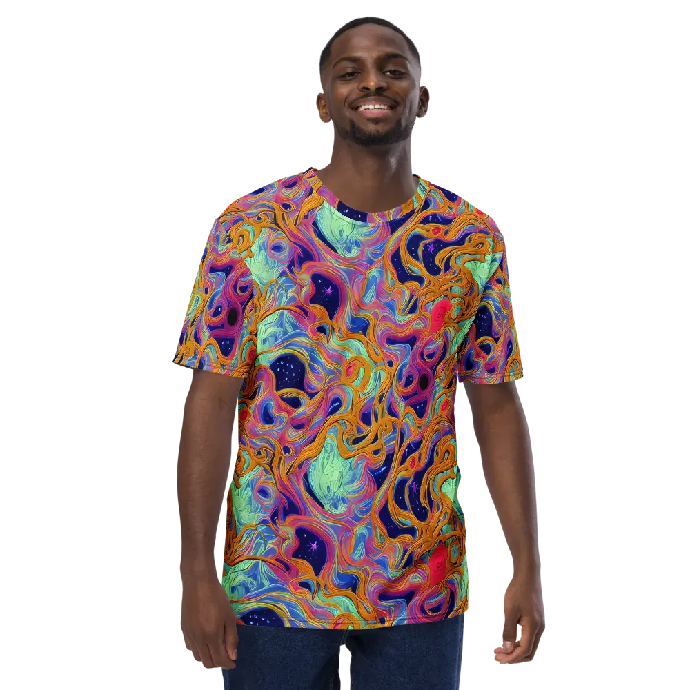 Starlit Marbling on Men's Crew Neck T-Shirt — Front