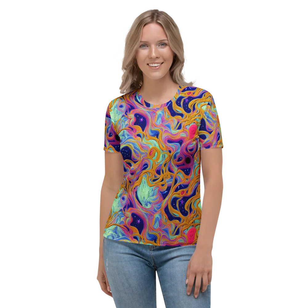 Starlit Marbling on Women's Crew Neck T-Shirt — Front