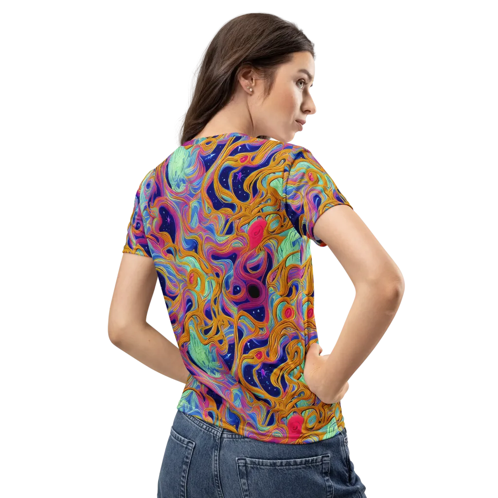 Starlit Marbling on Women's Crew Neck T-Shirt — Back
