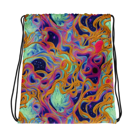 Starlit Marbling on a Drawstring Bag