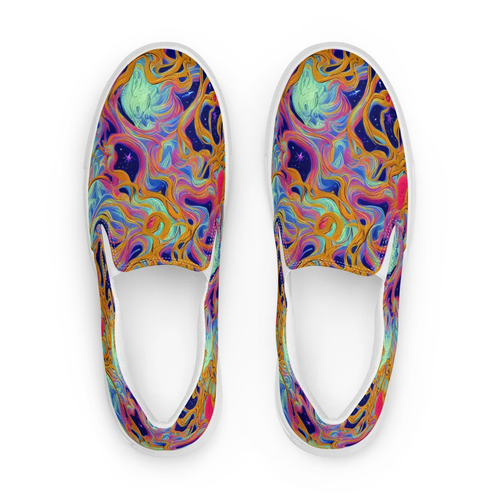 Starlit Marbling on Women's Slip-On Canvas Shoes — Front