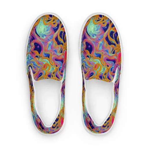 Starlit Marbling on a Women's Slip-On Canvas Shoes