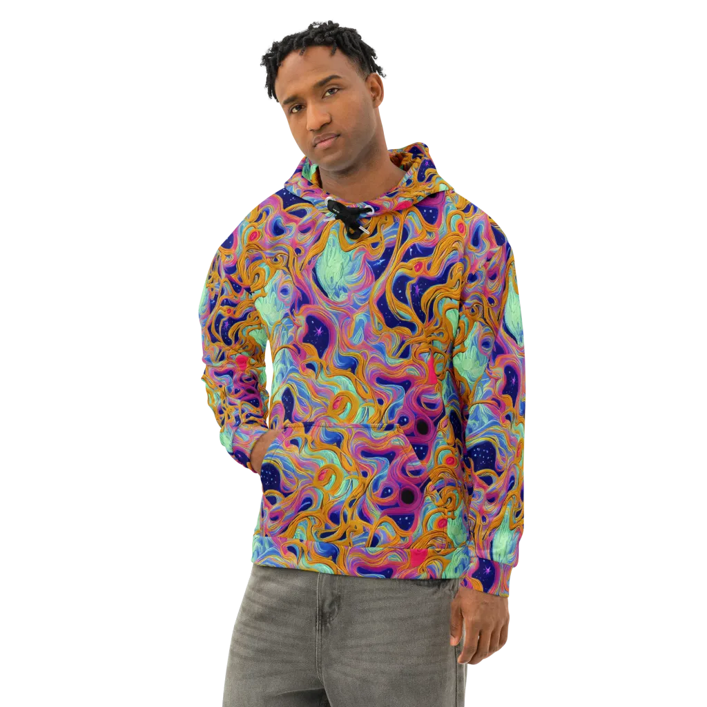 Starlit Marbling on Cotton Hoodie — Left Front