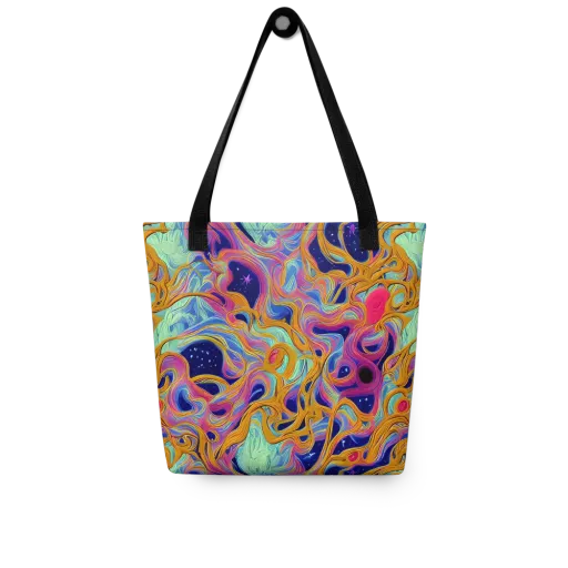 Starlit Marbling on a Tote Bag