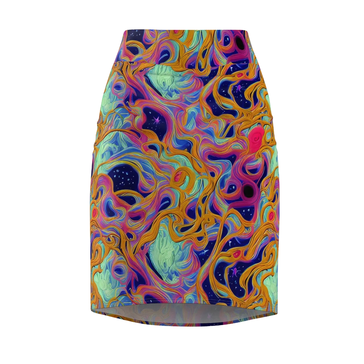 Starlit Marbling on Pencil Skirt — Front
