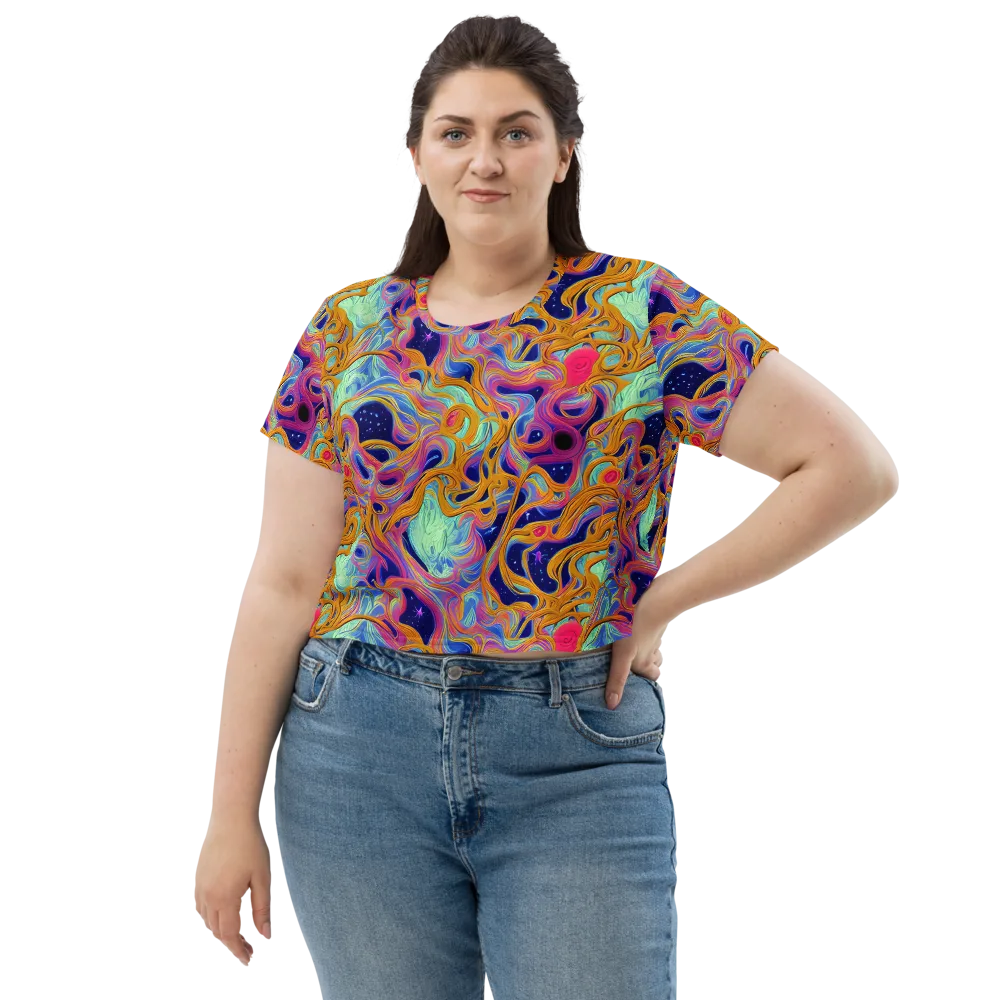 Starlit Marbling on Crop Tee — Front