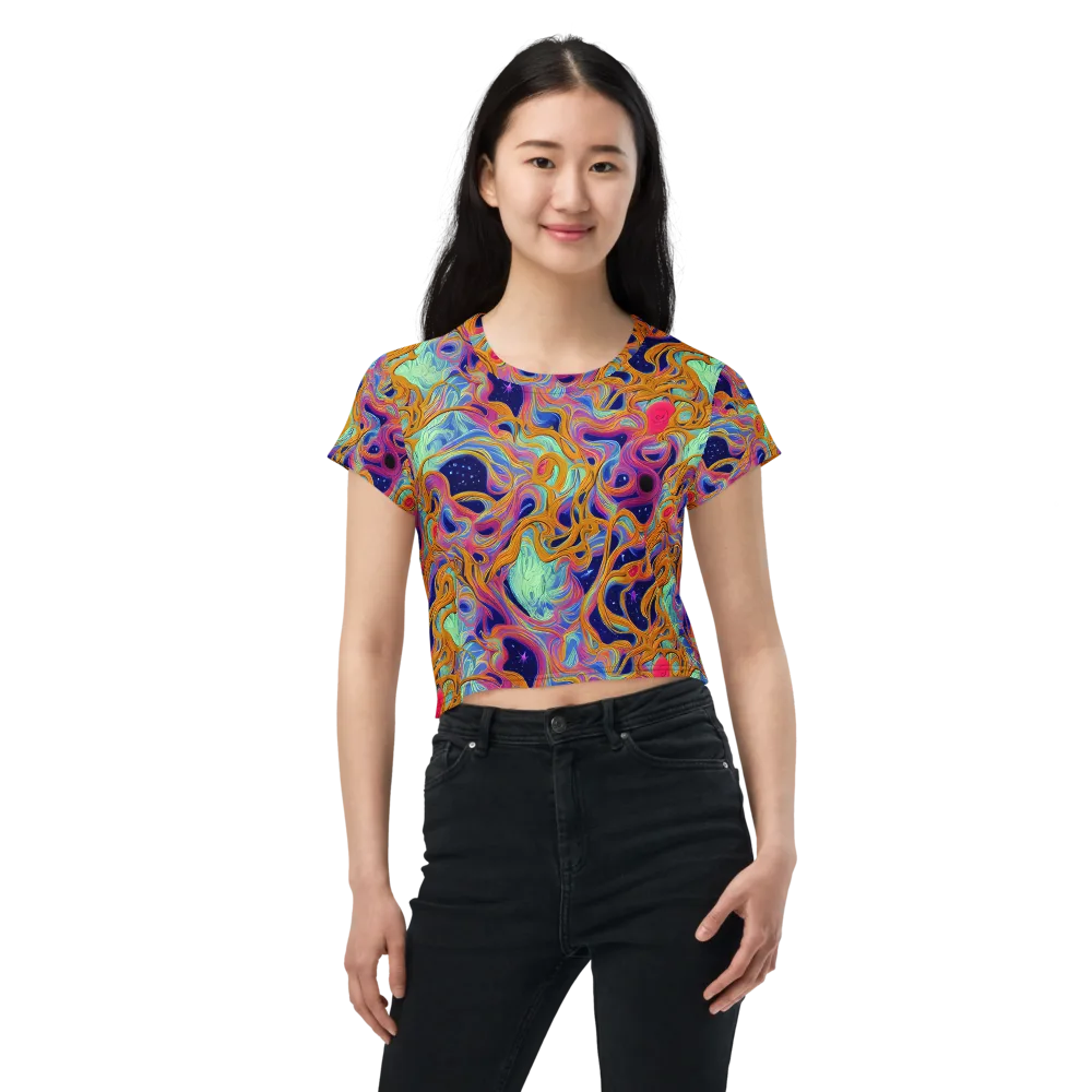 Starlit Marbling on Crop Tee — Front