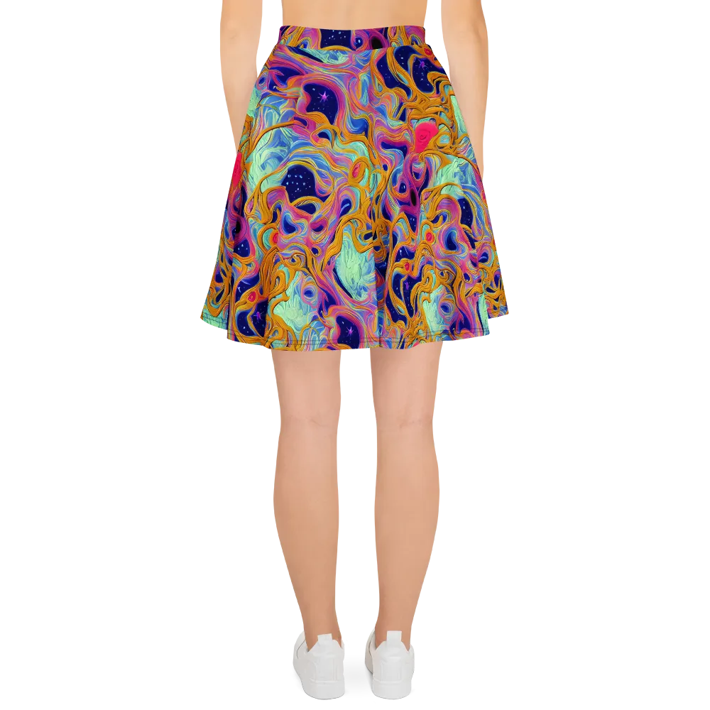 Starlit Marbling on Skater Skirt — Back