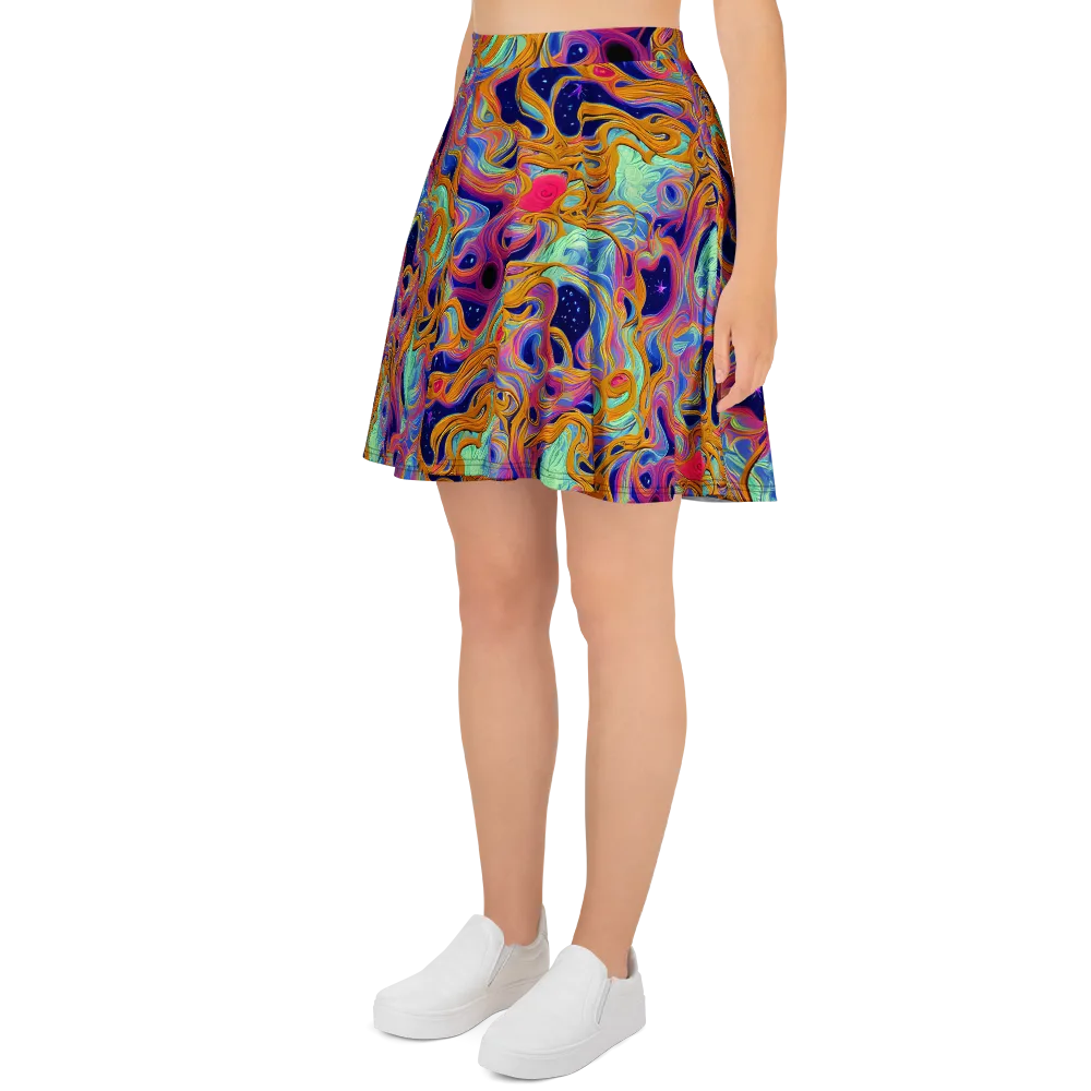 Starlit Marbling on Skater Skirt — Left