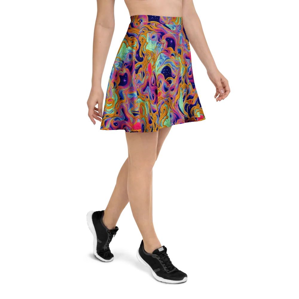 Starlit Marbling on Skater Skirt — Right