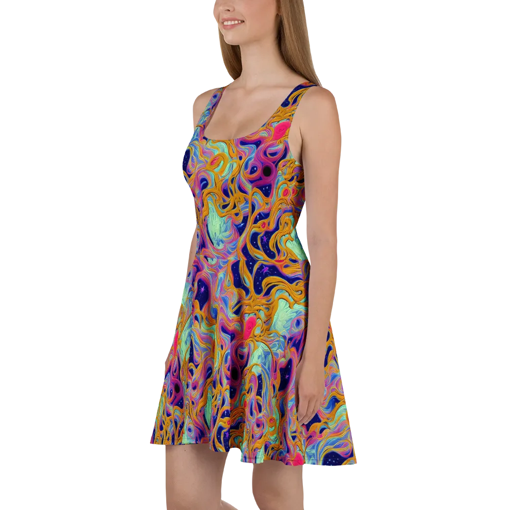 Starlit Marbling on Skater Dress — Left