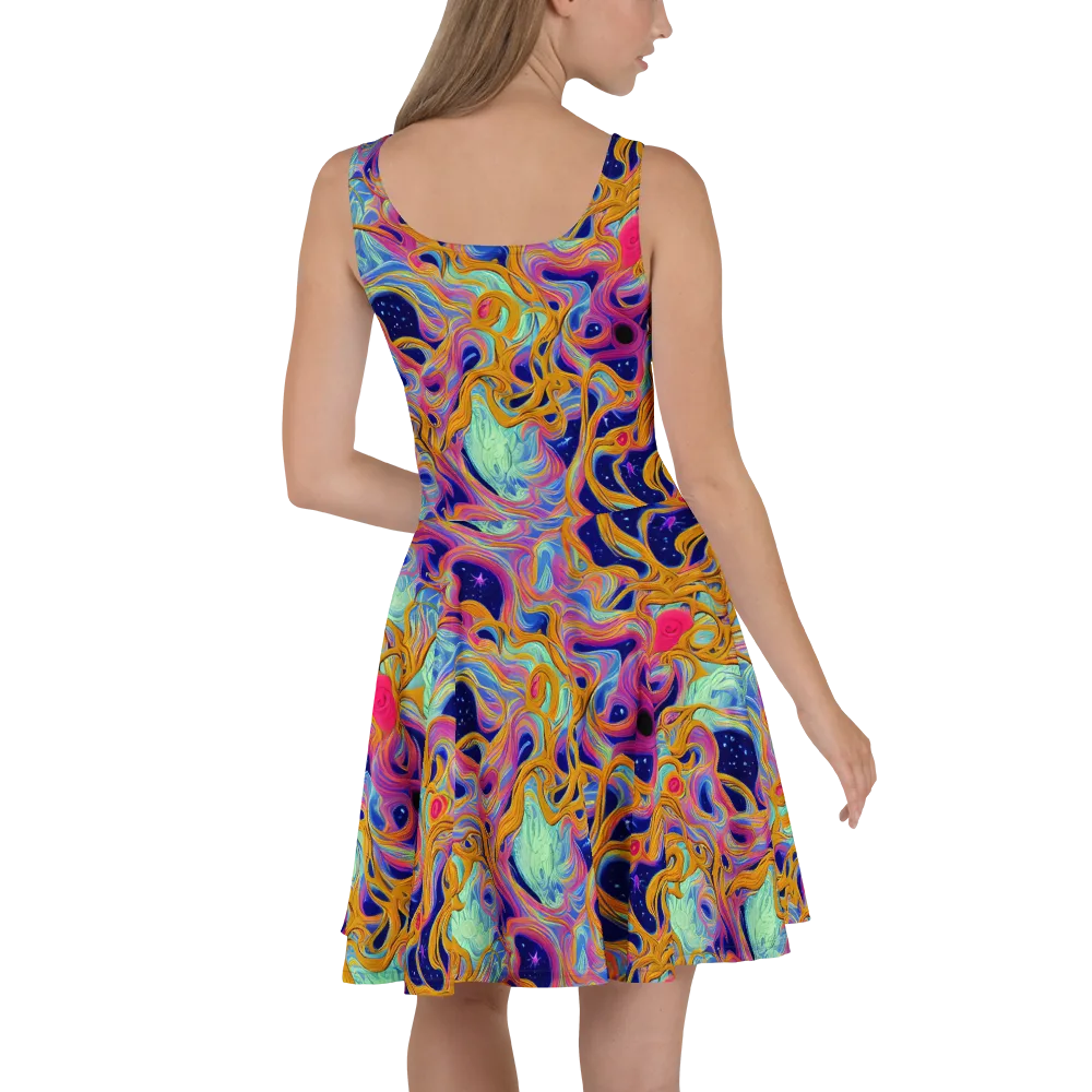 Starlit Marbling on Skater Dress — Back