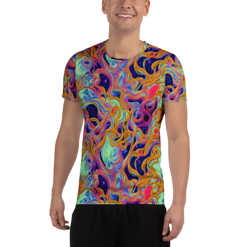 Starlit Marbling on Men's Athletic T-Shirt — Front