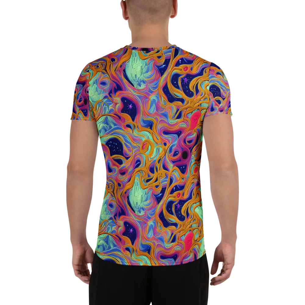 Starlit Marbling on Men's Athletic T-Shirt — Back