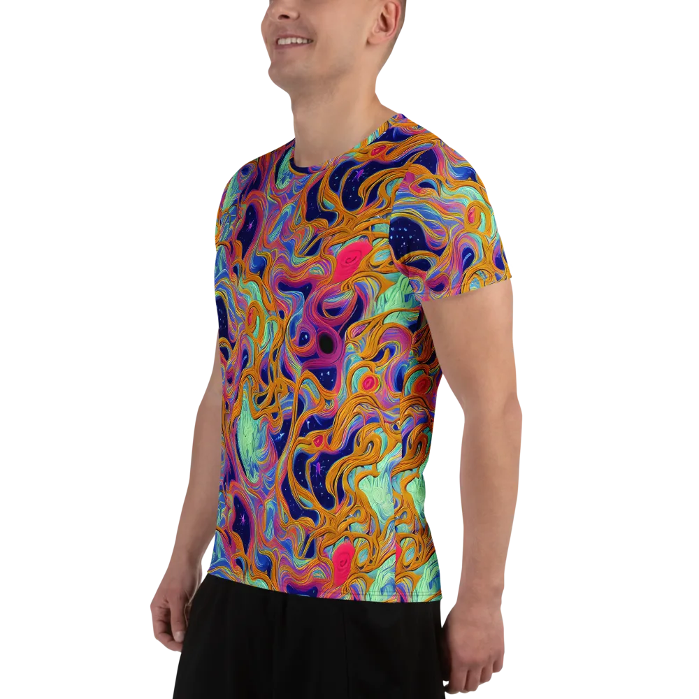 Starlit Marbling on Men's Athletic T-Shirt — Left