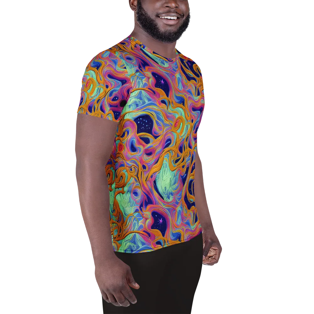 Starlit Marbling on Men's Athletic T-Shirt — Right