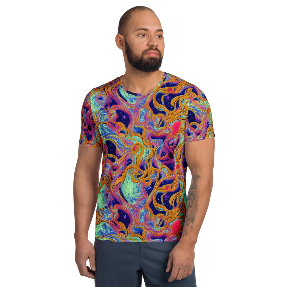 Starlit Marbling on Men's Athletic T-Shirt — Front