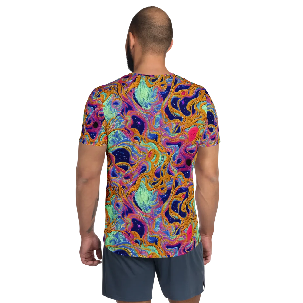 Starlit Marbling on Men's Athletic T-Shirt — Back