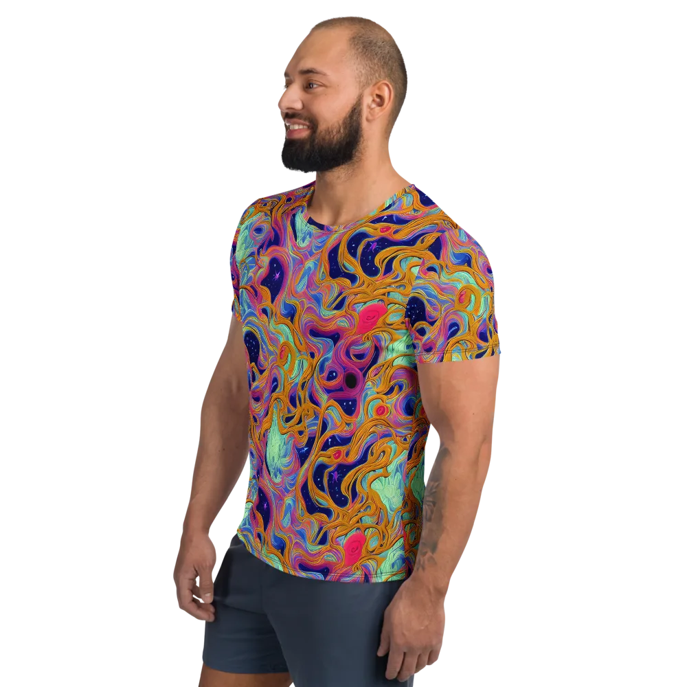 Starlit Marbling on Men's Athletic T-Shirt — Left