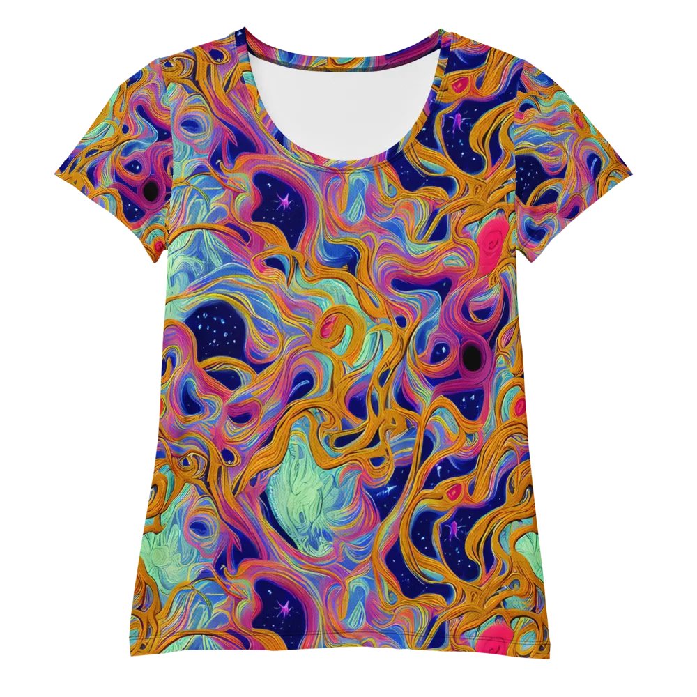 Starlit Marbling on Women's Athletic T-Shirt — Front