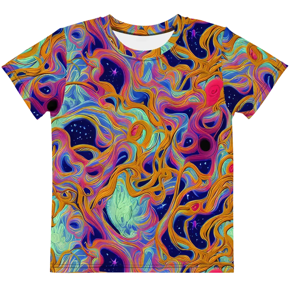 Starlit Marbling on Kids Crew Neck T-Shirt — Front